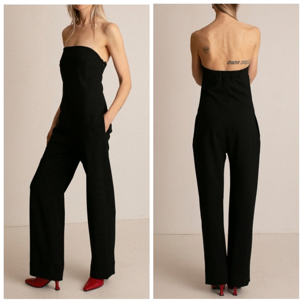 Nomia Black Fluid Strapless Jumpsuit 12